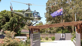 Helicopter in Memorial Gardens 